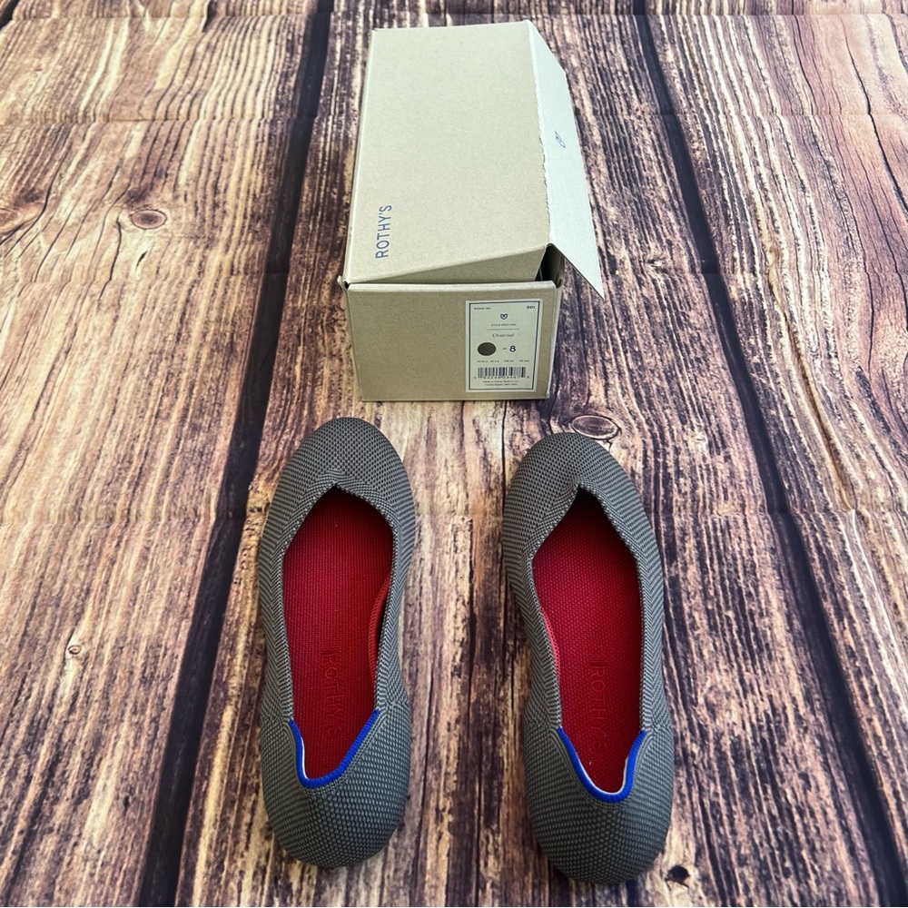 NWT Rothy’s The Flat in Charcoal Size 8